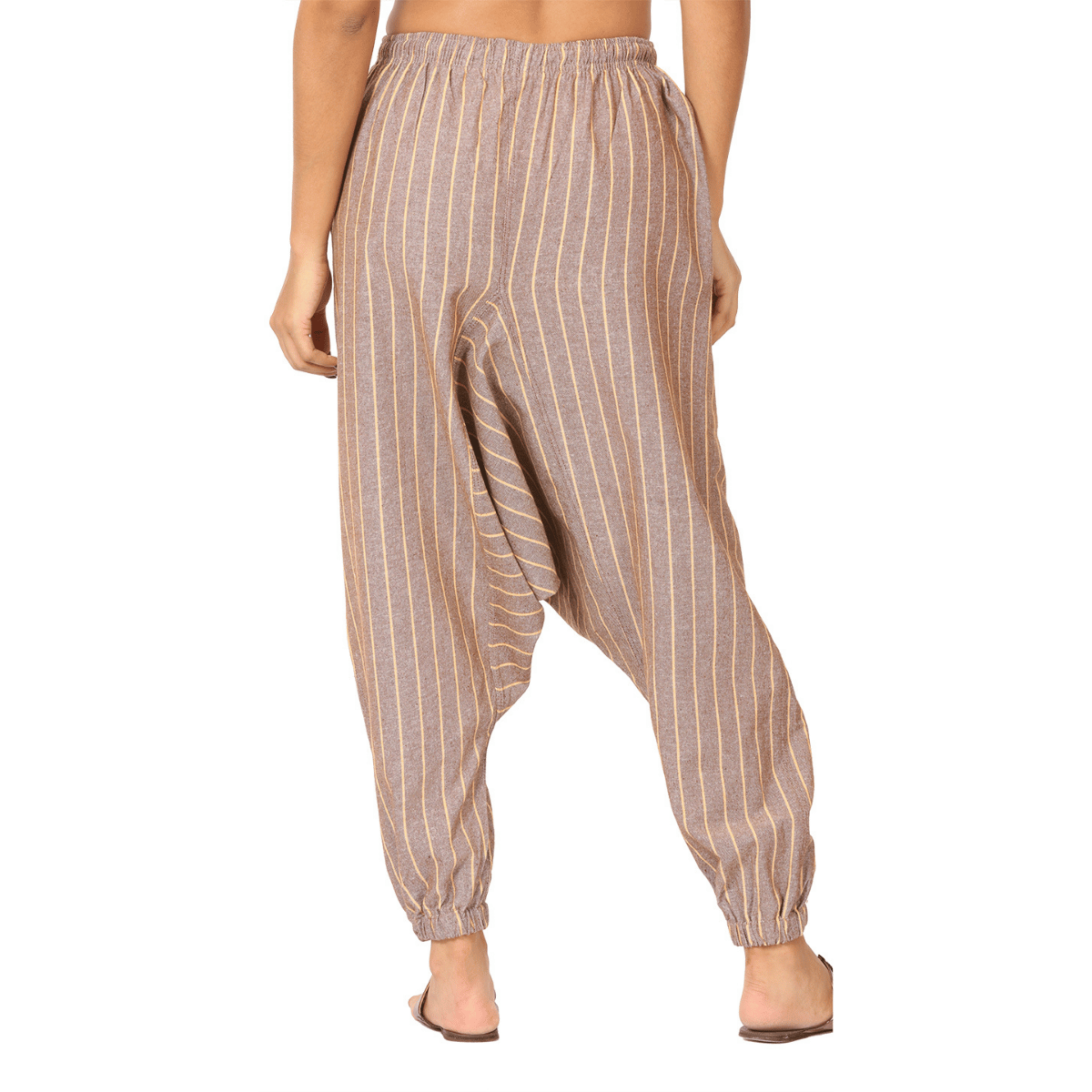 Women's Harem Pant | Brown Stripes | Fits Waist Size 28" to 36" – Womens Pants by Hope - House of Pure Eco available on Brown Living™. . SKU: BT1029. Img 5.