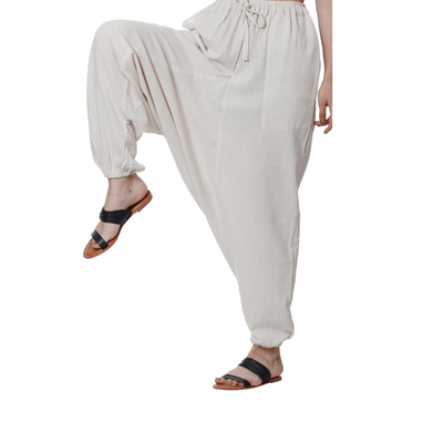 Women's Harem Pant | Cream | Fits Waist Size 28" to 36" – Womens Pants on Brown Living™. SKU: BT01022. Img 7.