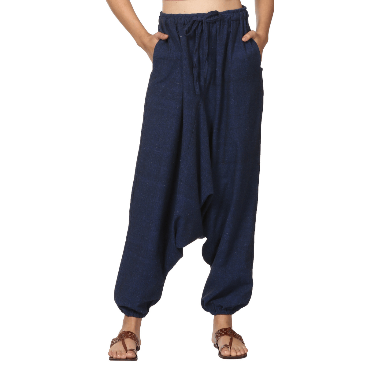 Women's Harem Pant | Dark Blue | Fits Waist Size 28" to 36" – Womens Pants on Brown Living™. SKU: BT01021. Img 10.