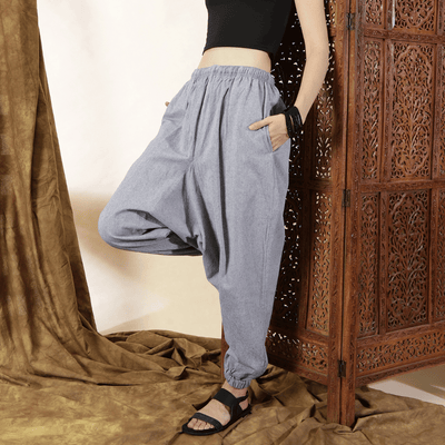 Women's Harem Pant | Grey | Fits Waist Size 28" to 36" – Womens Pants on Brown Living™. SKU: BT01023. Img 7.
