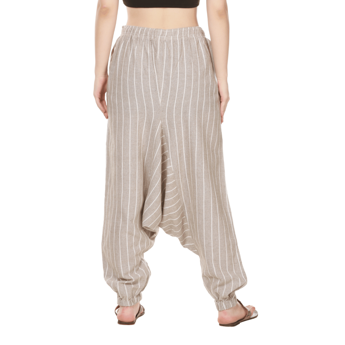 Women's Harem Pant | Grey Stripes | Fits Waist Size 28" to 36" – Womens Pants by Hope - House of Pure Eco available on Brown Living™. . SKU: BT01030. Img 4.