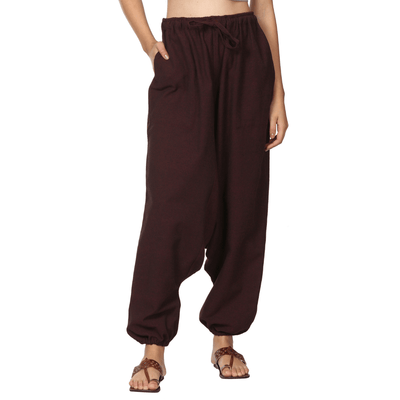 Women's Harem Pant | Maroon | Fits Waist Size 28" to 36" – Womens Pants on Brown Living™. SKU: BT01024. Img 6.