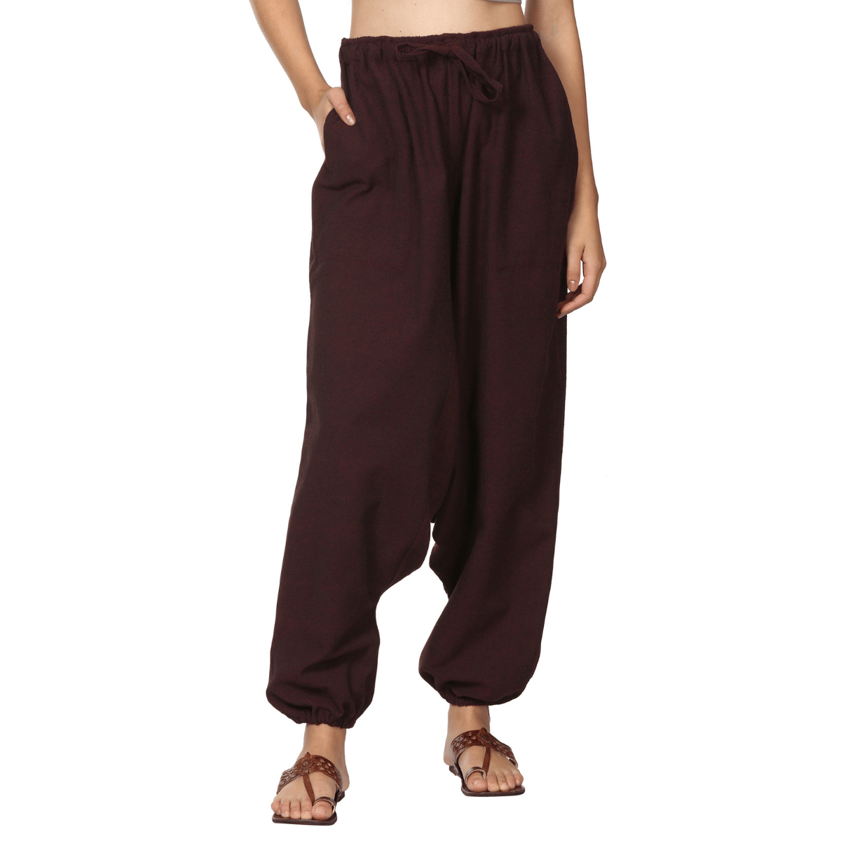 Women's Harem Pant | Maroon | Fits Waist Size 28" to 36" – Womens Pants by Hope - House of Pure Eco available on Brown Living™. . SKU: BT01024. Img 1.