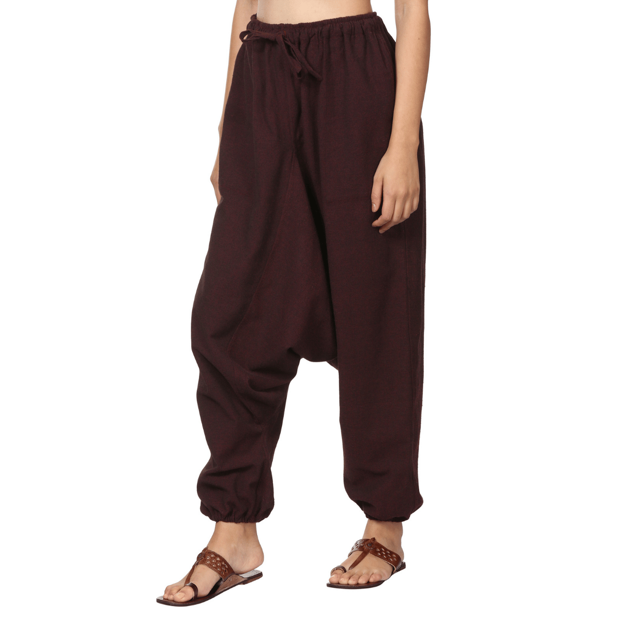 Women's Harem Pant | Maroon | Fits Waist Size 28" to 36" – Womens Pants by Hope - House of Pure Eco available on Brown Living™. . SKU: BT01024. Img 4.