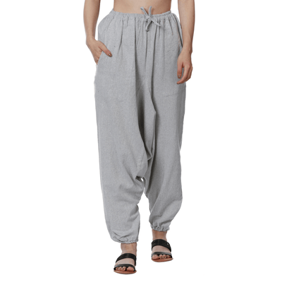 Women's Harem Pant | Melange Grey | Fits Waist Size 28" to 36" – Womens Pants on Brown Living™. SKU: BT01027. Img 7.