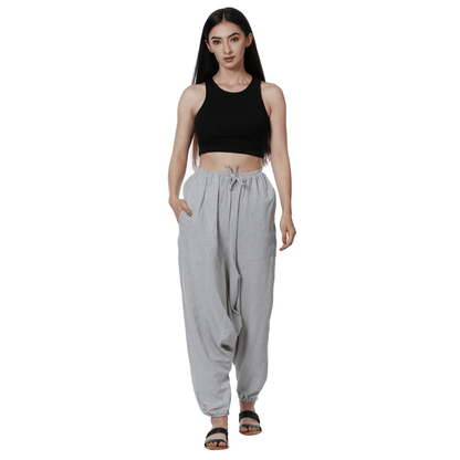 Women's Harem Pant | Melange Grey | Fits Waist Size 28" to 36" – Womens Pants by Hope - House of Pure Eco available on Brown Living™. . SKU: BT01027. Img 5.