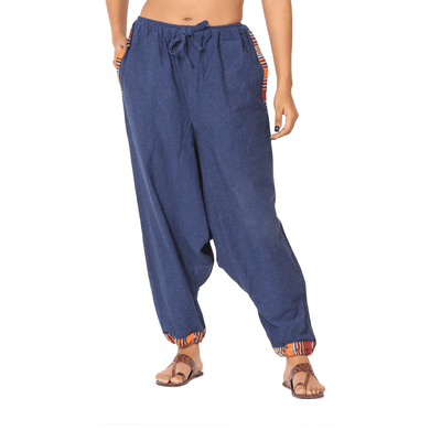 Women's Harem Pants | Dark Blue | Fits Waist Size 28" to 36" – Womens Pants on Brown Living™. SKU: BT01021ND. Img 11.