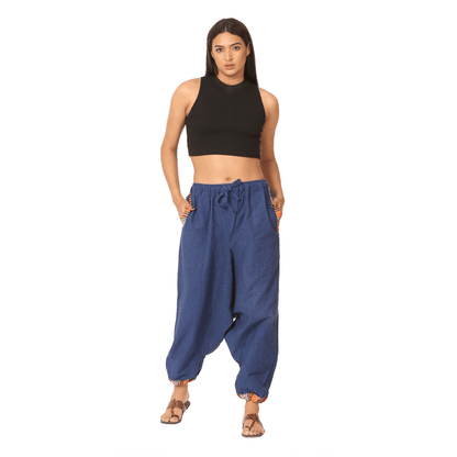 Women's Harem Pants | Dark Blue | Fits Waist Size 28" to 36" – Womens Pants by Hope - House of Pure Eco available on Brown Living™. . SKU: BT01021ND. Img 4.