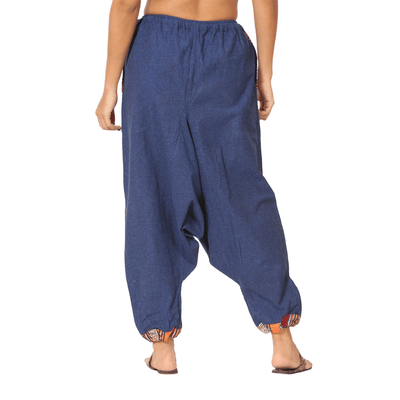 Women's Harem Pants | Dark Blue | Fits Waist Size 28" to 36" – Womens Pants on Brown Living™. SKU: BT01021ND. Img 2.