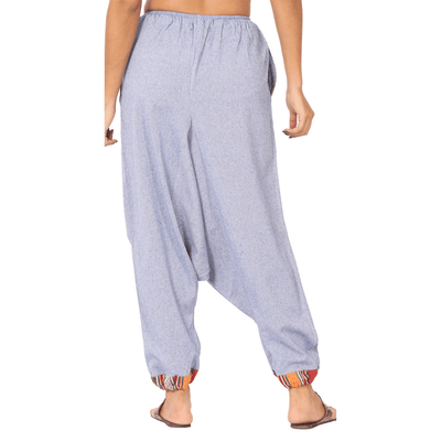 Women's Harem Pants | Lavender Blue | Fits Waist Size 28" to 36" – Womens Pants on Brown Living™. SKU: BT01041ND. Img 4.