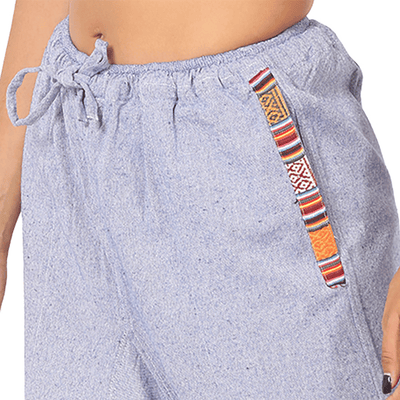 Women's Harem Pants | Lavender Blue | Fits Waist Size 28" to 36" – Womens Pants on Brown Living™. SKU: BT01041ND. Img 6.