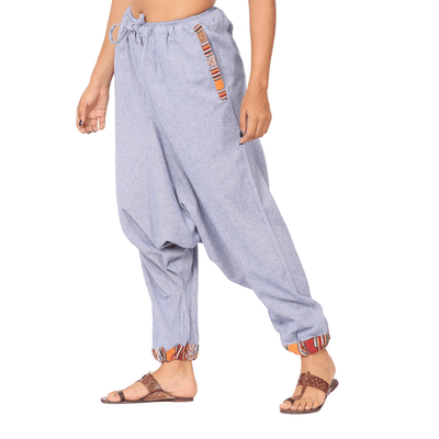 Women's Harem Pants | Lavender Blue | Fits Waist Size 28" to 36" – Womens Pants on Brown Living™. SKU: BT01041ND. Img 5.