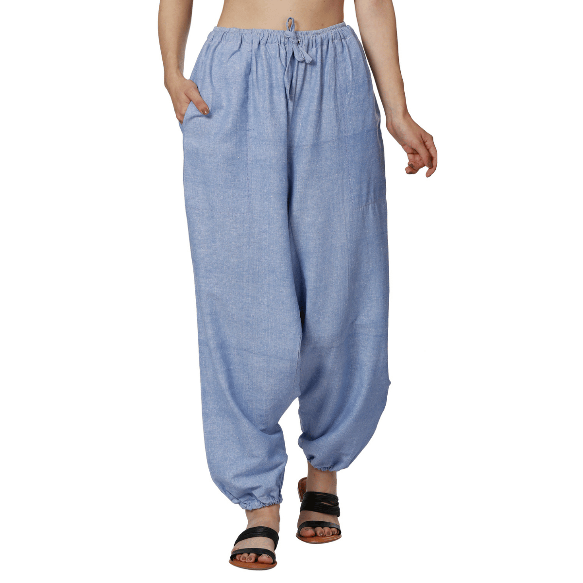 Women's Harem Pants | Lavender Blue | Fits Waist Size 28" to 36" – Womens Pyjamas by Hope - House of Pure Eco available on Brown Living™. . SKU: BT01041. Img 1.