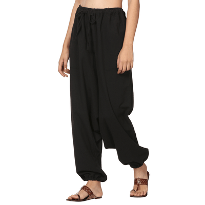 Women's Harem Yoga Pant | Black | Fits Waist Size 28" to 38" – Womens Pants on Brown Living™. SKU: 213 - 09865 - BT01025. Img 2.