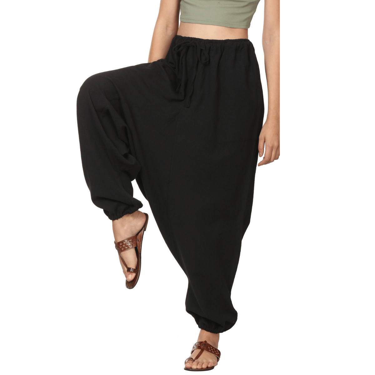 Women's Harem Yoga Pant | Black | Fits Waist Size 28" to 38" – Womens Pants by Hope - House of Pure Eco available on Brown Living™. . SKU: 213 - 09865 - BT01025. Img 4.