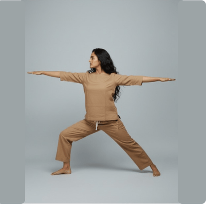 Women's Herbal - Infused Yoga Shirt – Soft, Breathable & Eco - Friendly – Womens Shirt on Brown Living™. SKU: SHNO-BL-94. Img 1.