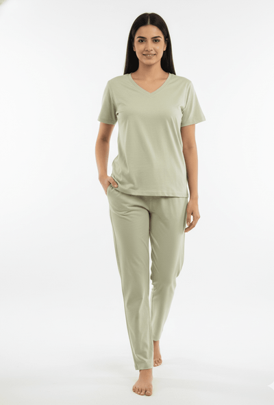 Women’s Herbal - Infused Yoga V Neck T Shirt | Breathable Activewear Tee – Womens T-Shirt on Brown Living™. SKU: 3116008-01-06. Img 1.