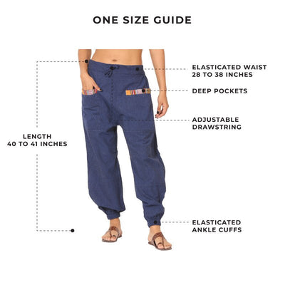 Women's Hopper | Dark Blue | Fits Waist Sizes 28 to 38 Inches – Womens Pyjamas on Brown Living™. SKU: HOP - BT21. Img 10.