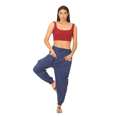 Women's Hopper | Dark Blue | Fits Waist Sizes 28 to 38 Inches – Womens Pyjamas on Brown Living™. SKU: HOP - BT21. Img 11.