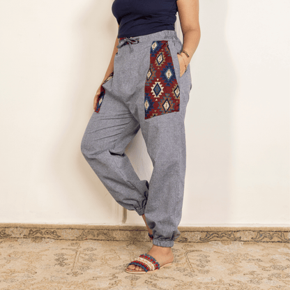 Women's Hopper Joggers | Grey With Pocket Patch | Fits Waist Sizes 30 to 38 Inches – Womens Pants by Hope - House of Pure Eco available on Brown Living™. . SKU: H - 1_w13. Img 4.