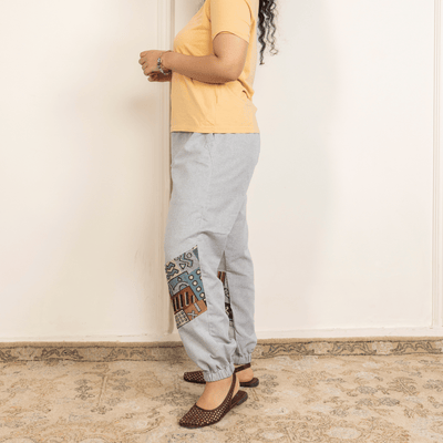 Women's Hopper Joggers | Melange Grey With Patterned Patchwork| Fits Waist Sizes 30 to 38 Inches – Womens Pants by Hope - House of Pure Eco available on Brown Living™. . SKU: H - 2_w17. Img 7.