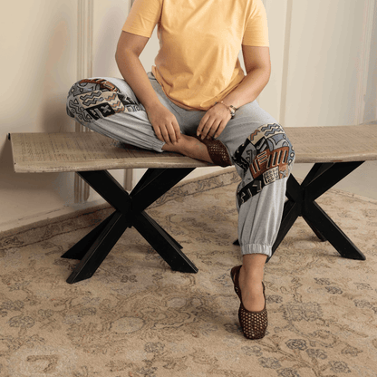 Women's Hopper Joggers | Melange Grey With Patterned Patchwork| Fits Waist Sizes 30 to 38 Inches – Womens Pants by Hope - House of Pure Eco available on Brown Living™. . SKU: H - 2_w17. Img 4.