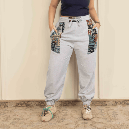 Women's Hopper Joggers | Melange Grey With Pocket Patch| Fits Waist Sizes 30 to 38 Inches – Womens Pants by Hope - House of Pure Eco available on Brown Living™. . SKU: H - 1_w17. Img 1.