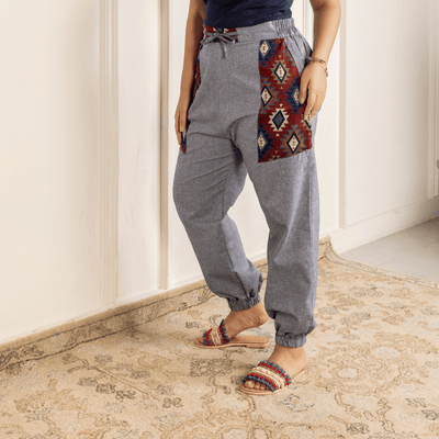 Women's Joggers | Grey Pocket Patch | Fits Waist Sizes 30” to 38” – Womens Pants on Brown Living™. SKU: H - 1_w13. Img 7.