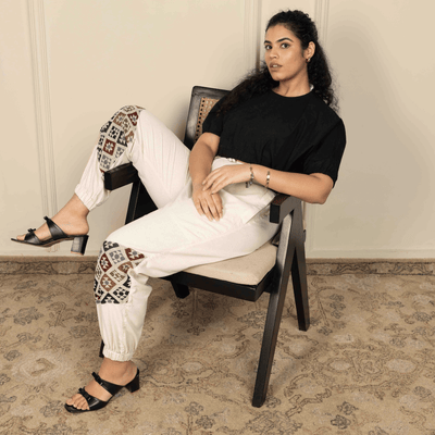 Women's Joggers | Patterned Patchwork | Fits Waist Sizes 30" to 38' – Womens Pajamas on Brown Living™. SKU: H - 2_w12. Img 9.