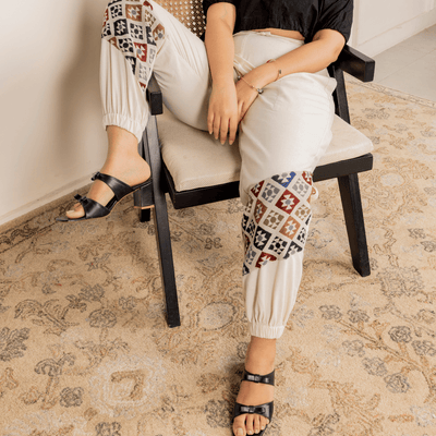 Women's Joggers | Patterned Patchwork | Fits Waist Sizes 30" to 38' – Womens Pajamas on Brown Living™. SKU: H - 2_w12. Img 12.
