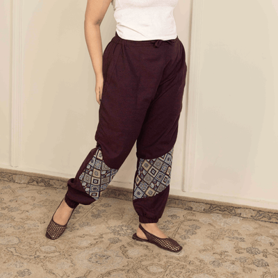 Women's Joggers | Patterned Patchwork | Fits Waist Sizes 30" to 38' – Womens Pajamas on Brown Living™. SKU: H - 2_w14. Img 9.