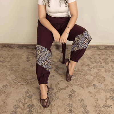 Women's Joggers | Patterned Patchwork | Fits Waist Sizes 30" to 38' – Womens Pajamas on Brown Living™. SKU: H - 2_w14. Img 12.