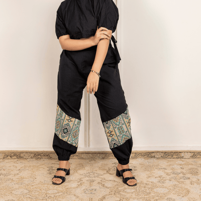 Women's Joggers | Patterned Patchwork | Fits Waist Sizes 30" to 38' – Womens Pajamas on Brown Living™. SKU: H - 2_w15. Img 9.