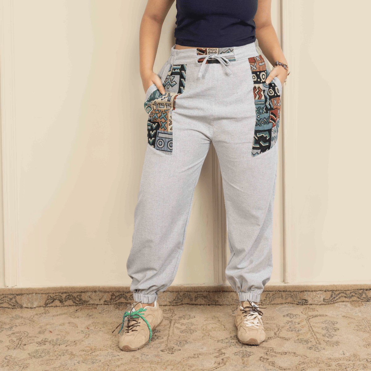 Women's Joggers | Sage Grey Pocket Patch | Fits Waist Sizes 30” to 38” – Womens Pants on Brown Living™. SKU: H - 1_w17. Img 9.