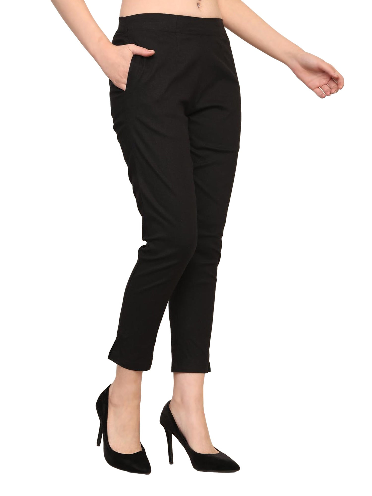 Women’s Linen Cotton Palazzo Pants – Womens Pants on Brown Living™. SKU: PALAZZO-PANT-BLACK-M. Img 22.
