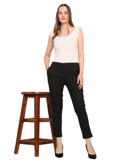 Women’s Linen Cotton Palazzo Pants – Womens Pants on Brown Living™. SKU: PALAZZO-PANT-BLACK-M. Img 19.