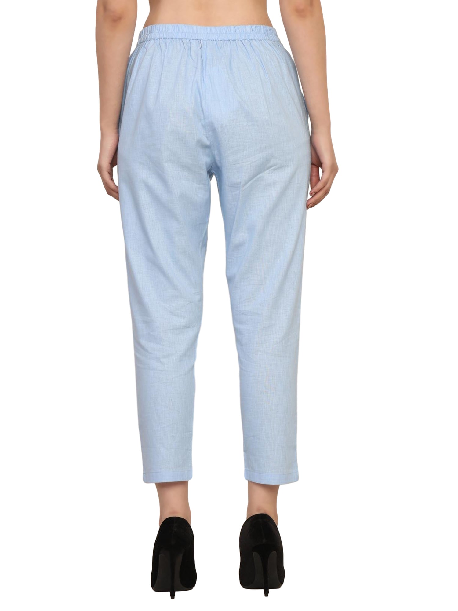 Women’s Linen Cotton Palazzo Pants – Womens Pants on Brown Living™. SKU: PALAZZO-PANT-BLU-M. Img 36.