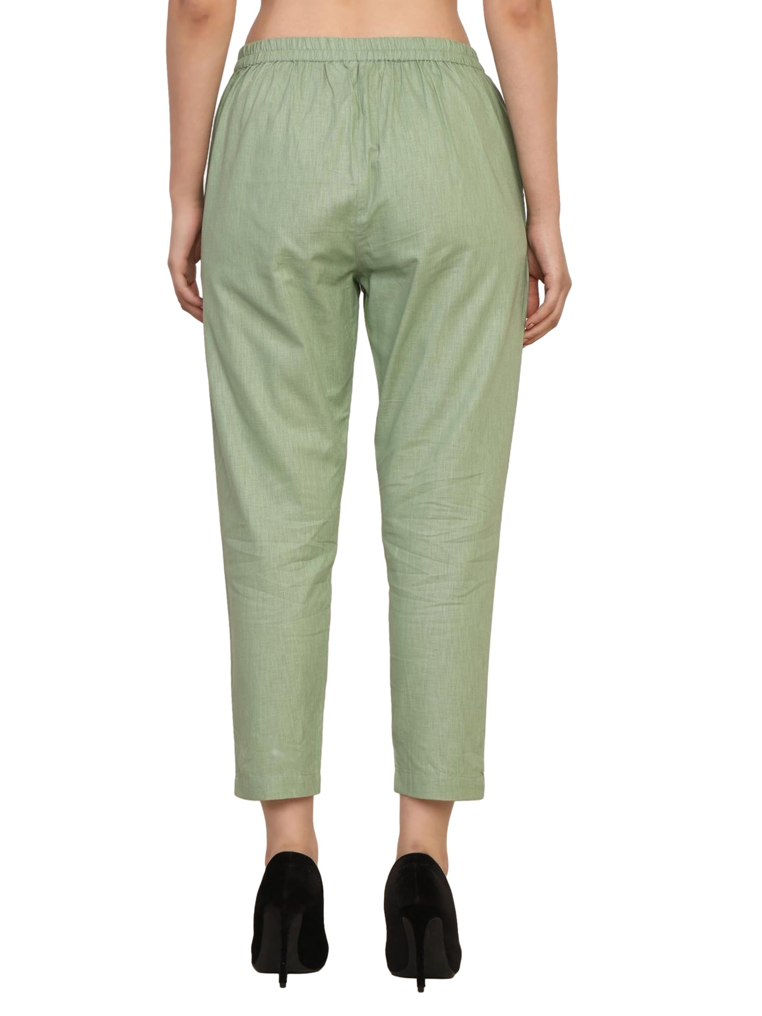Women’s Linen Cotton Palazzo Pants – Womens Pants on Brown Living™. SKU: PALAZZO-PANT-GREN-M. Img 26.