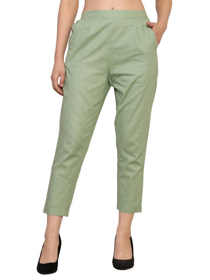 Women’s Linen Cotton Palazzo Pants – Womens Pants on Brown Living™. SKU: PALAZZO-PANT-GREN-M. Img 27.