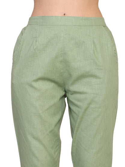 Women’s Linen Cotton Palazzo Pants – Womens Pants on Brown Living™. SKU: PALAZZO-PANT-GREN-M. Img 30.