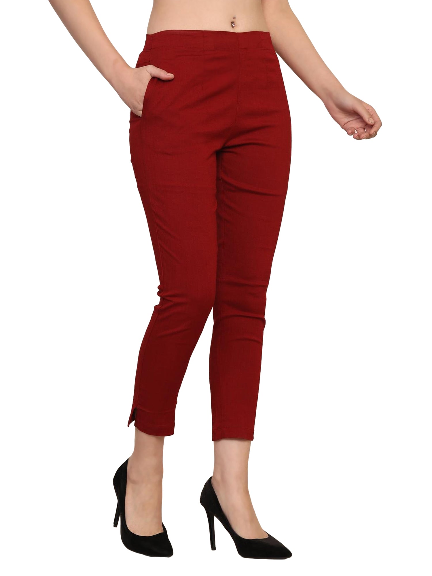 Women’s Linen Cotton Palazzo Pants – Womens Pants on Brown Living™. SKU: PALAZZO-PANT-WINE-M. Img 17.