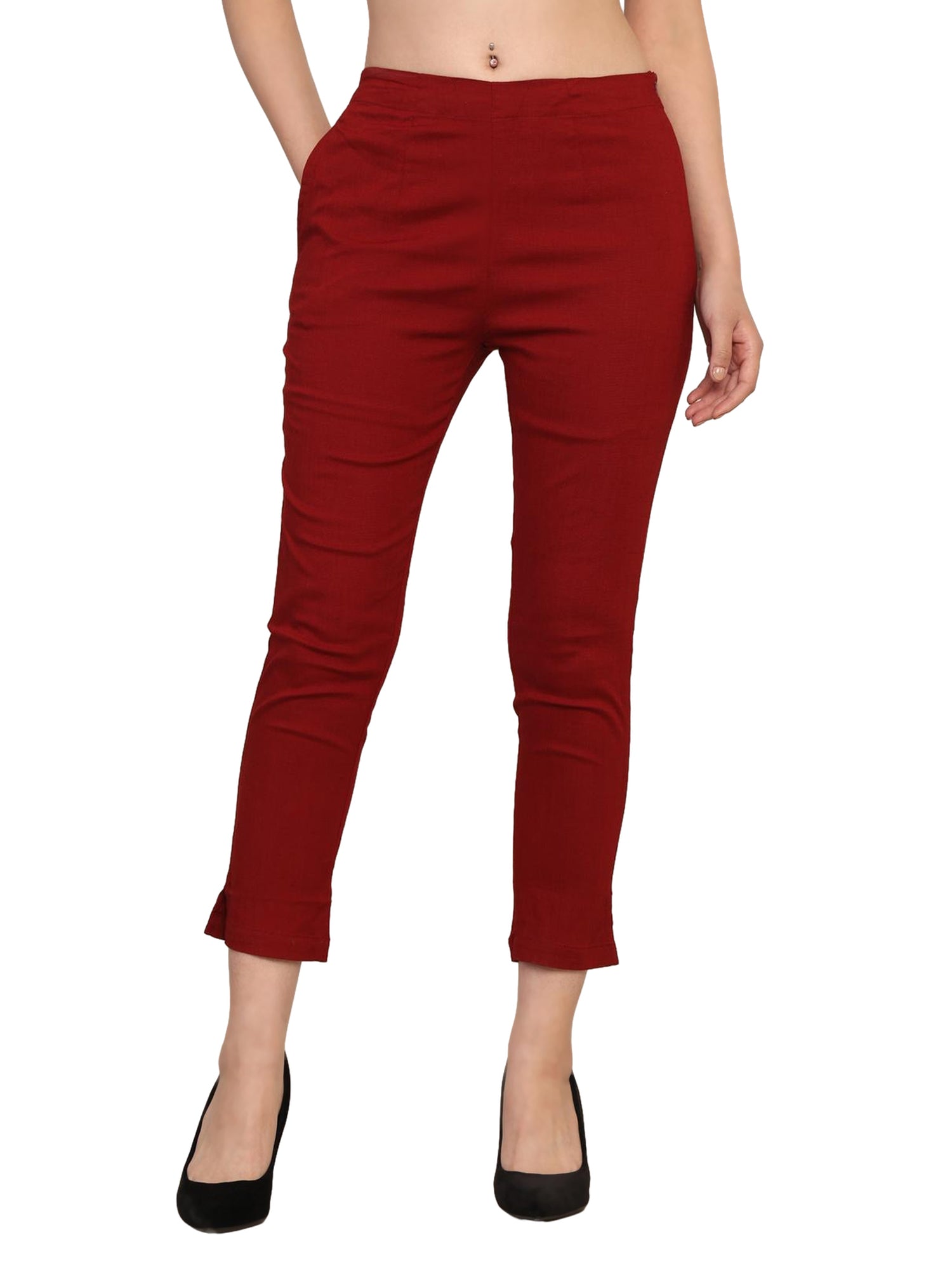 Women’s Linen Cotton Palazzo Pants – Womens Pants on Brown Living™. SKU: PALAZZO-PANT-WINE-M. Img 15.