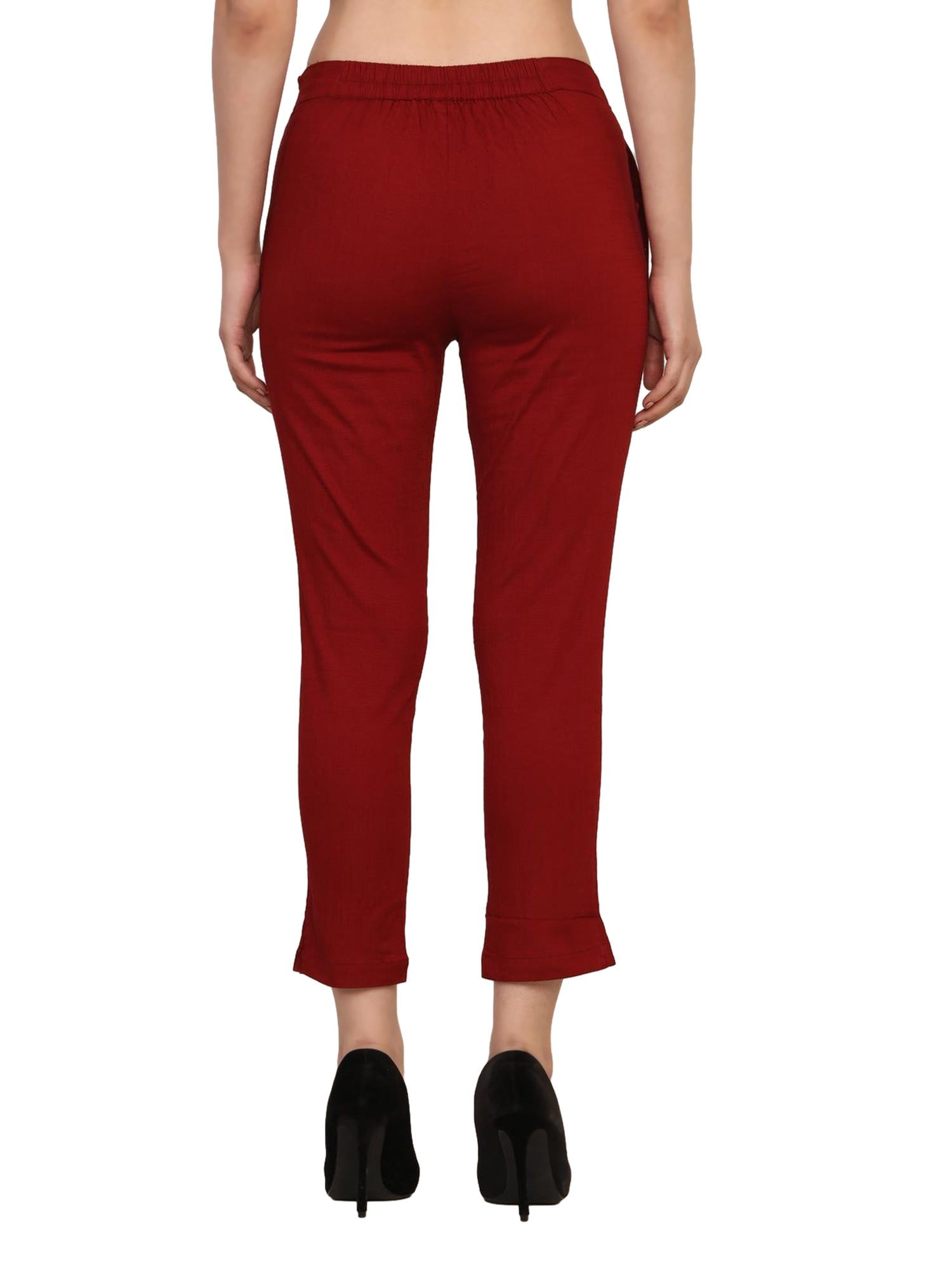 Women’s Linen Cotton Palazzo Pants – Womens Pants on Brown Living™. SKU: PALAZZO-PANT-WINE-M. Img 14.