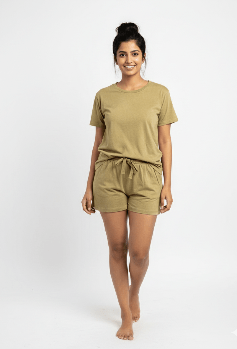 Women’s Long Tee Sleepwear | Soft & Relaxed Nightwear – Womens Top on Brown Living™. SKU: 6116034-02-09. Img 1.