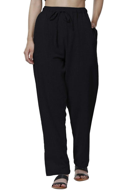 Women's Lounge Pant | Black | Free Size | Verified Sustainable by Brown Living™