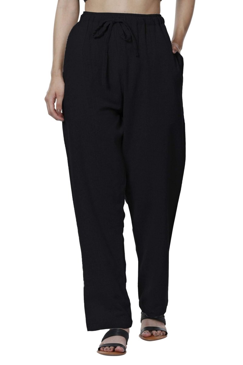 Women's Lounge Pant | Black | Free Size | Verified Sustainable Womens Pants on Brown Living™