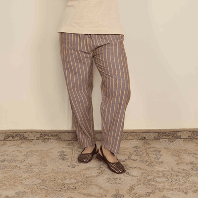 Women's Lounge Pant | Brown Stripes | Fits Waist Size 28" to 36" – Womens Pants on Brown Living™. SKU: BT01019. Img 1.