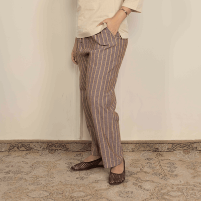 Women's Lounge Pant | Brown Stripes | Fits Waist Size 28" to 36" – Womens Pants on Brown Living™. SKU: BT01019. Img 6.