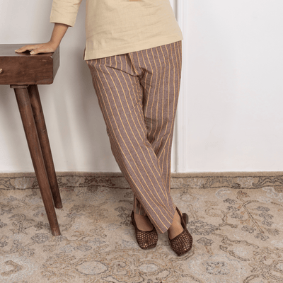 Women's Lounge Pant | Brown Stripes | Fits Waist Size 28" to 36" – Womens Pants on Brown Living™. SKU: BT01019. Img 2.
