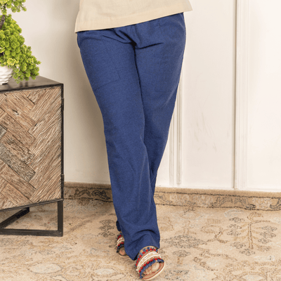 Women's Lounge Pant | Dark Blue | Fits Waist Size 28" to 36" – Womens Pants on Brown Living™. SKU: BT01011. Img 11.